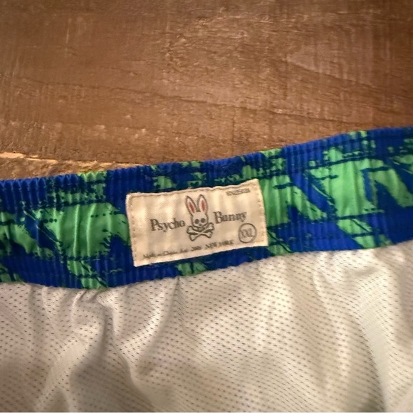 Psycho Bunny Electric Blue and Green Swim Trunks - Picture 5 of 8